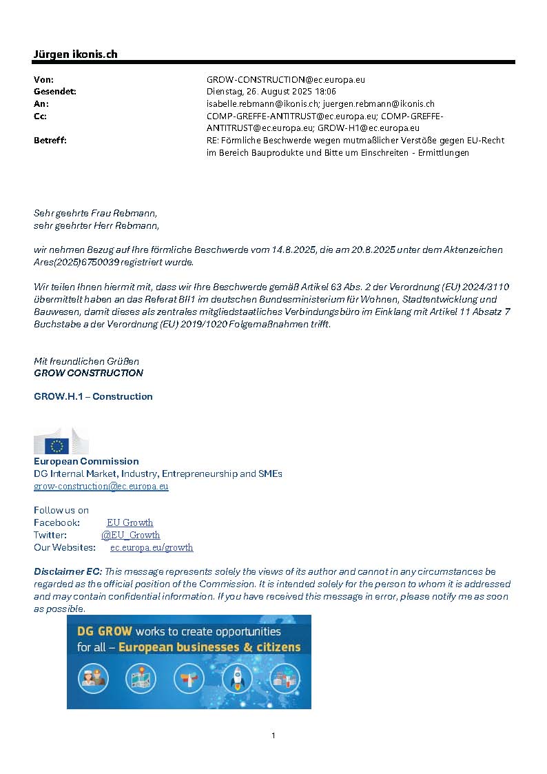 EU-Kommission vom 26.08.2025, Verbindungsbüro BMWSB
