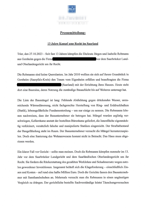 Pressemitteilung Seite 1