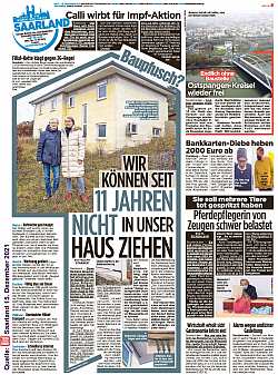 Artikel in der Bild Saarland vom 15.12.2021 - Ehepaar erlebt elf Jahre Eigenheim-Albtraum
